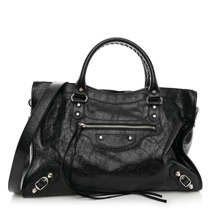 Balenciaga Agneau Arena Silver Hardware Medium Le City Black 1 of 9