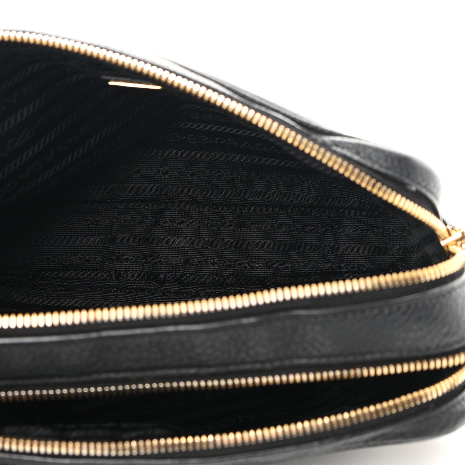 Prada Vitello Daino Medium Double Zip Shoulder Bag Black 6 of 10