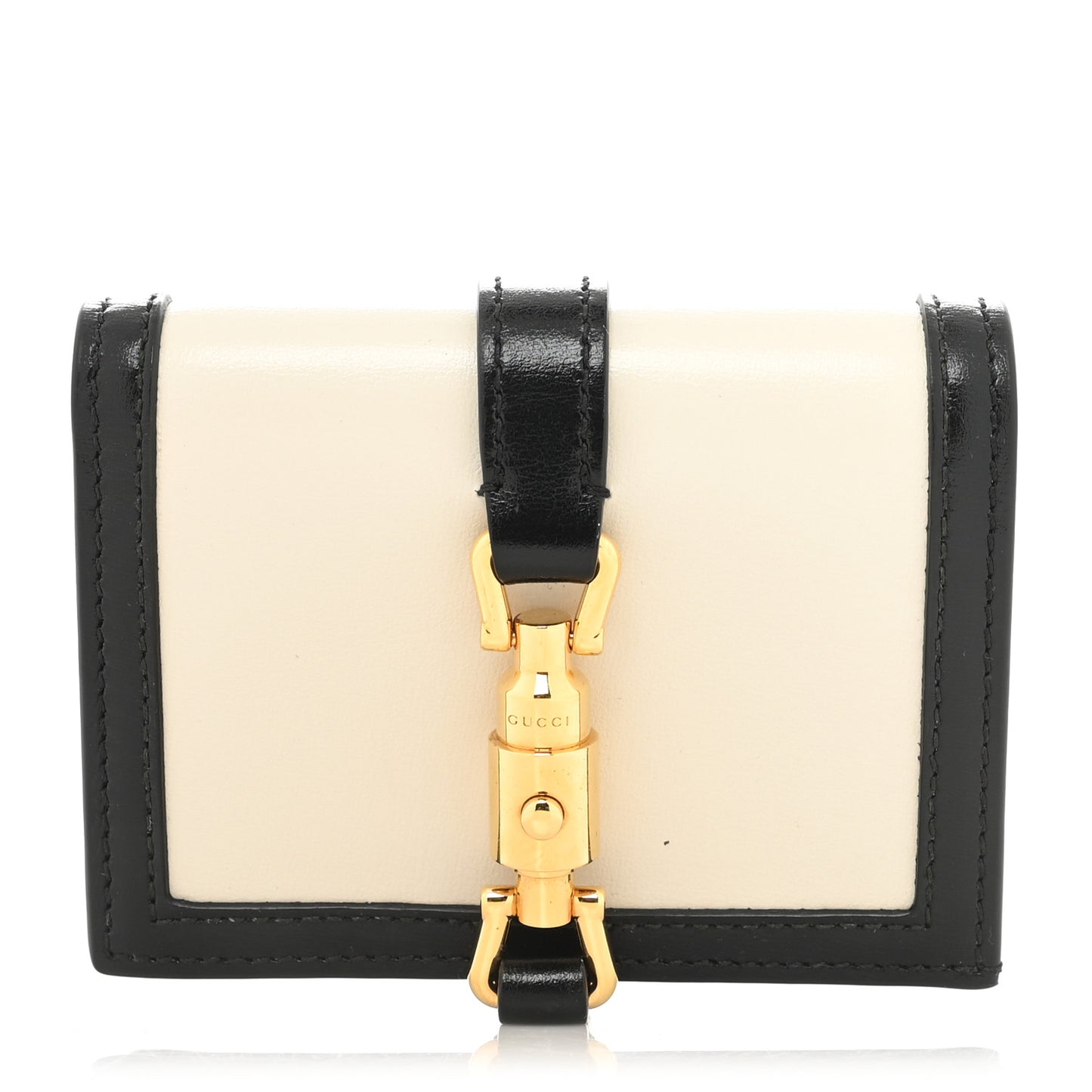 Calfskin Bi-Color Jackie 1961 Card Case Mystic White Black