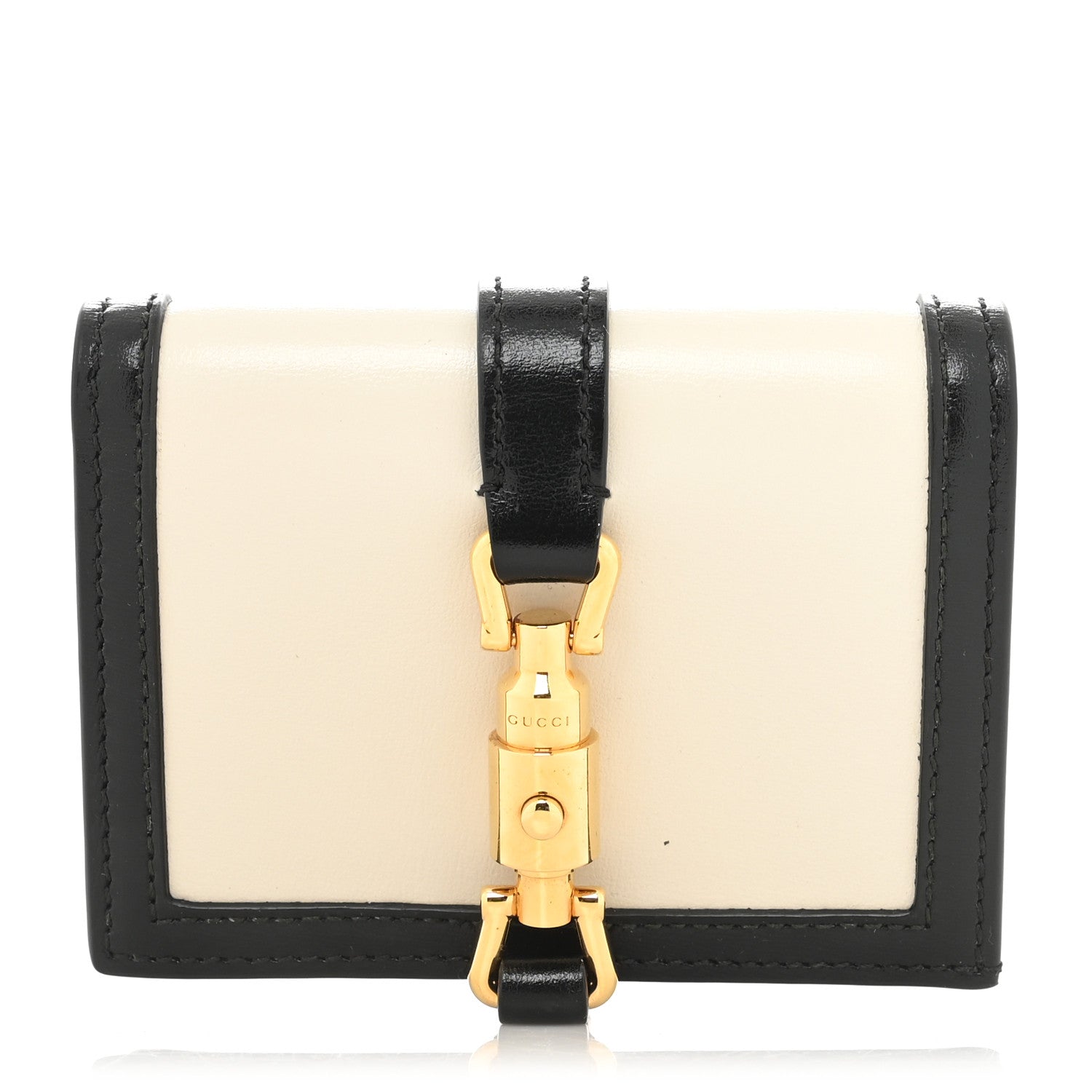 Gucci Calfskin Bi-Color Jackie 1961 Card Case Mystic White Black 1 of 7