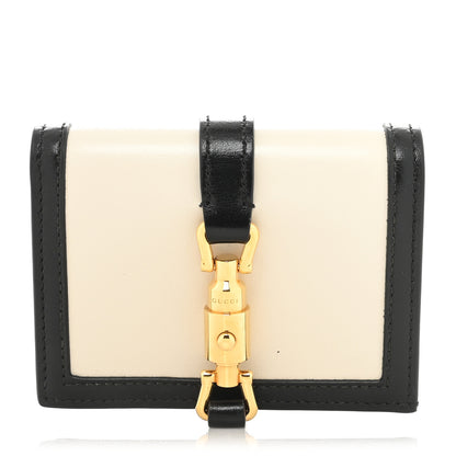 Gucci Calfskin Bi-Color Jackie 1961 Card Case Mystic White Black 1 of 7