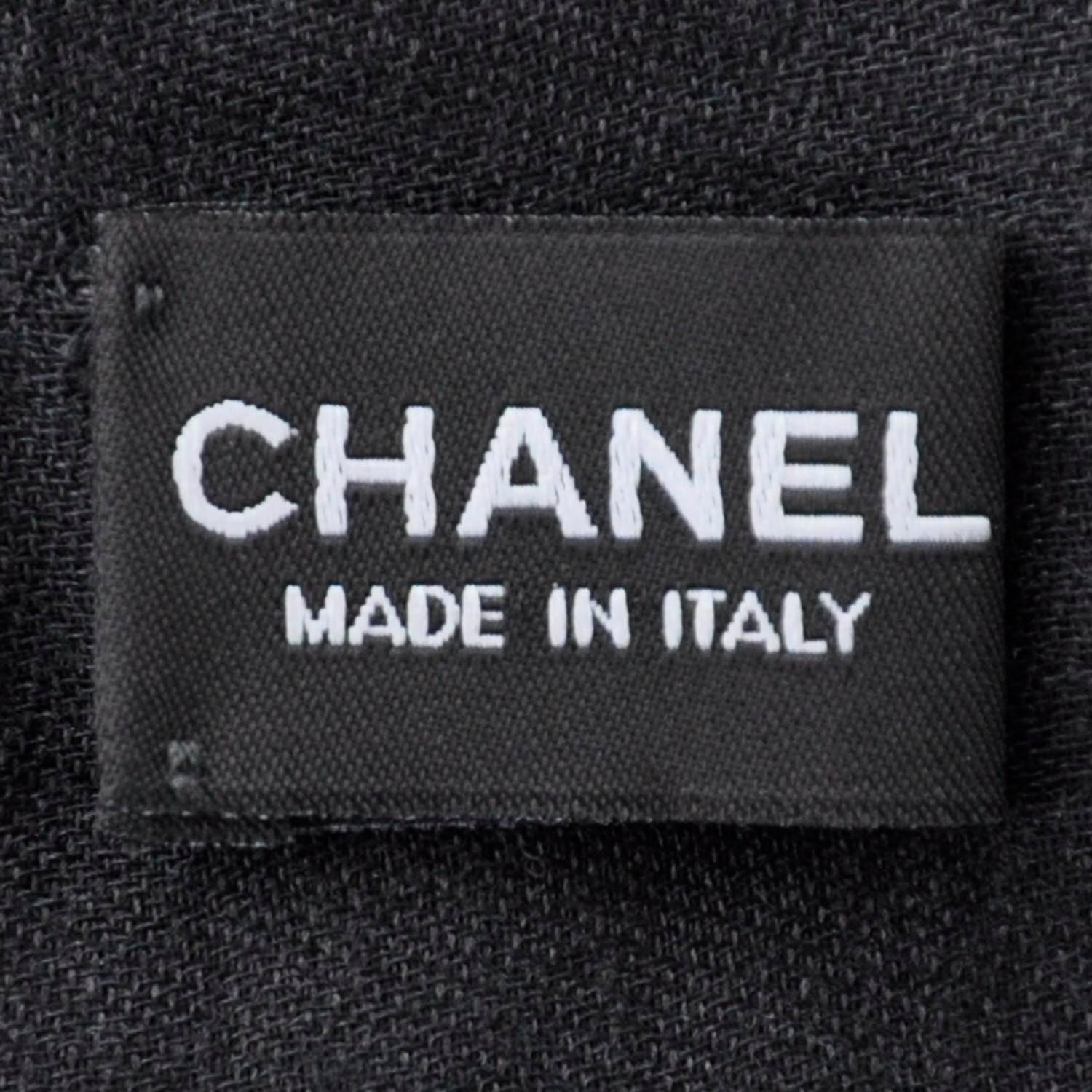Chanel Cashmere Silk Shawl Black 5 of 9
