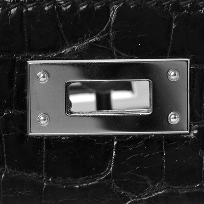 Hermes Shiny Niloticus Crocodile Kelly Cut Pochette Black 7 of 21
