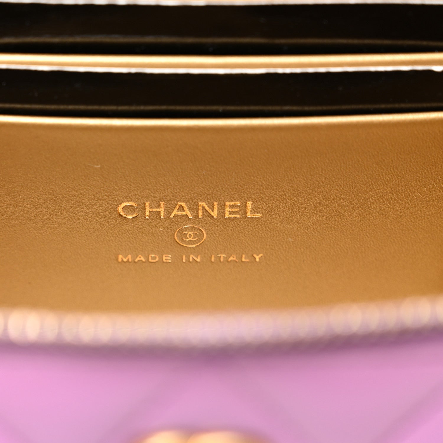Chanel Lambskin Quilted Pearl Crush Small Vanity Case With Chain Purple 6 of 12