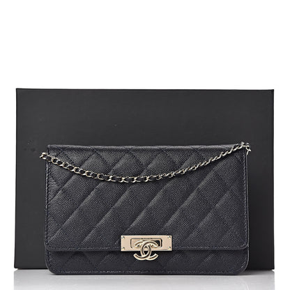 Chanel Caviar Quilted Golden Class Wallet On Chain WOC Navy 12 of 12