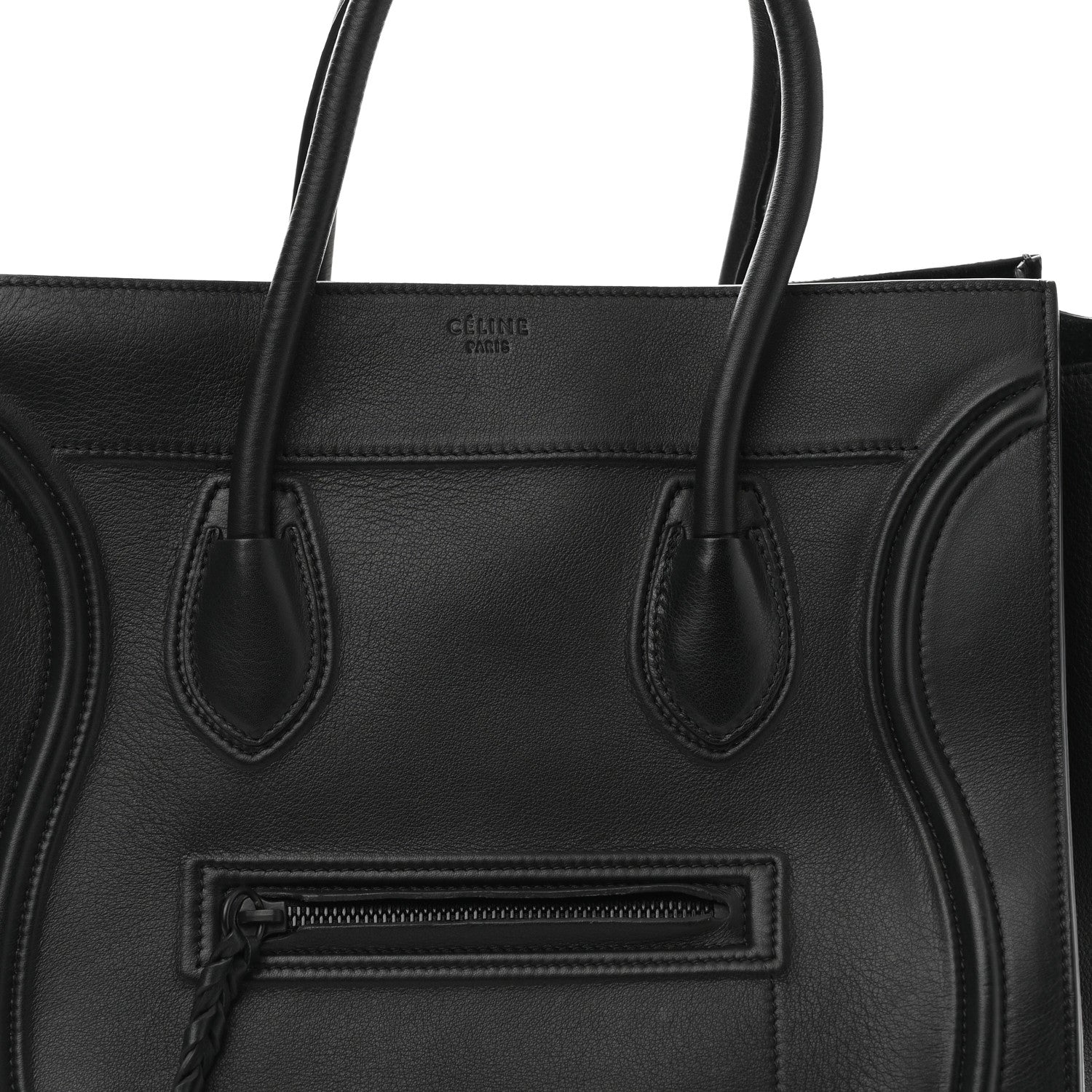 Celine Grained Calfskin Medium Phantom Luggage Black 9 of 11