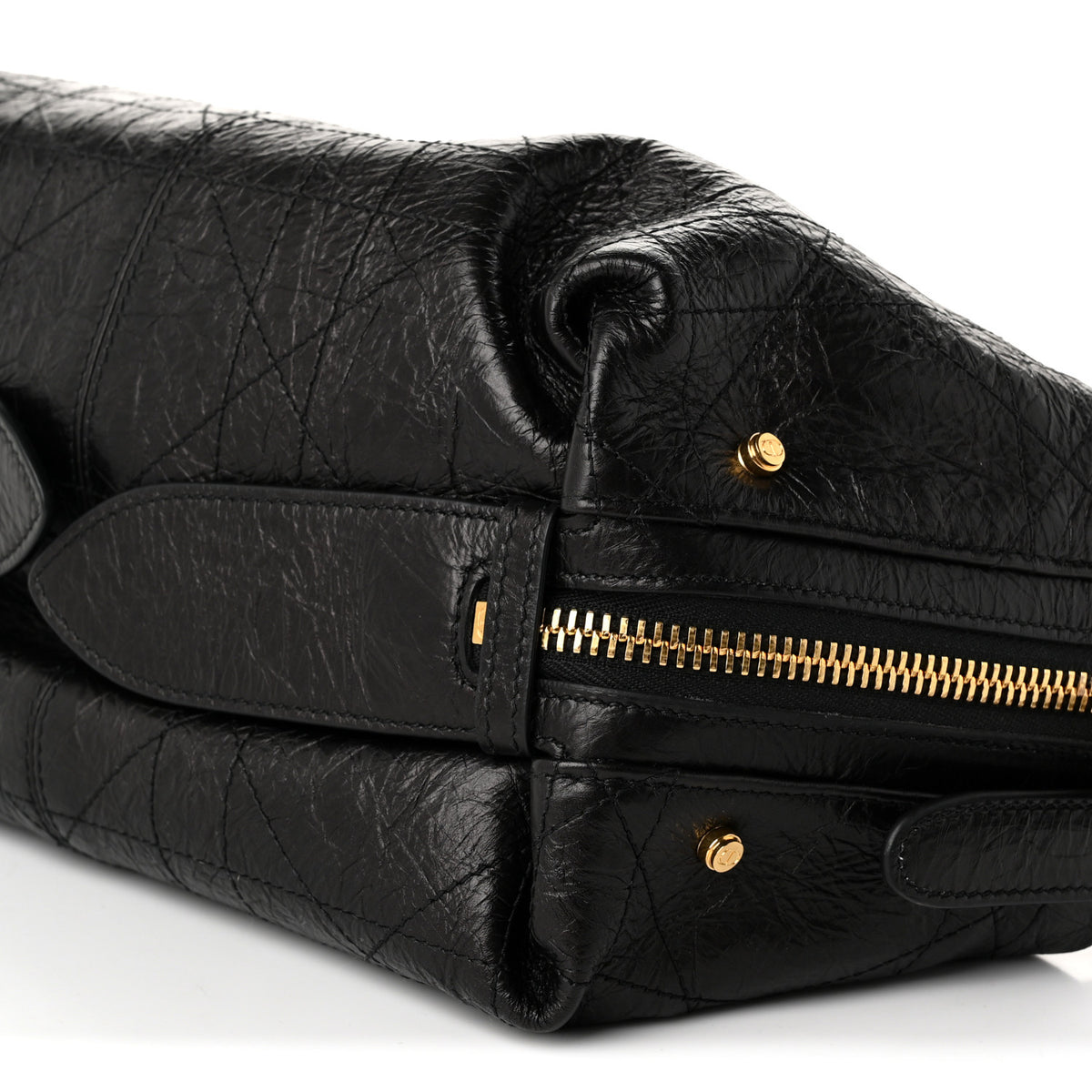 Christian Dior Crinkled Calfskin Macrocannage Small D-Journey Bag Black 10 of 10