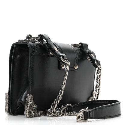 Prada Crystal City Calf Saffiano Cahier Shoulder Bag Black 3 of 9