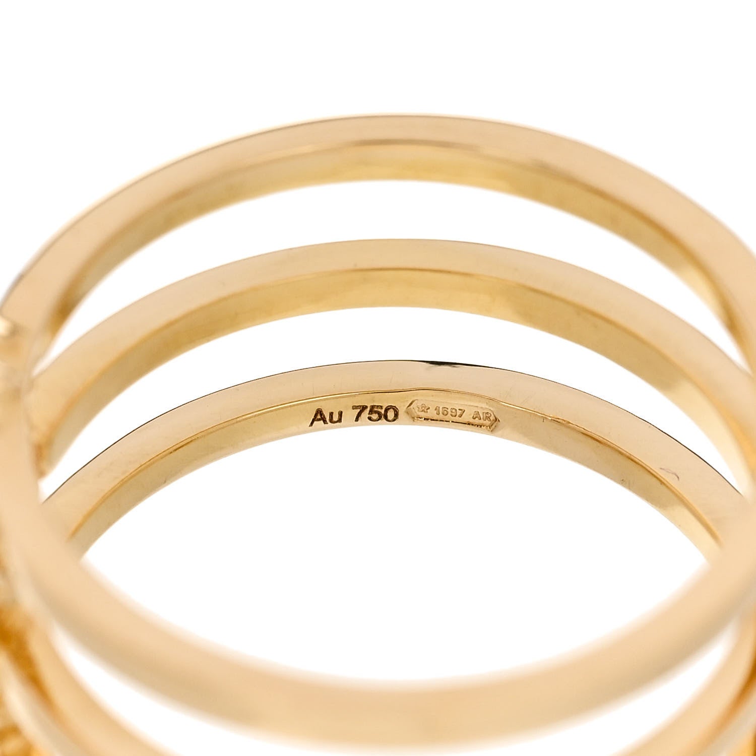 Gucci 18K Yellow Gold Multi Gemstone Running GG Ring 53 6.5 4 of 7