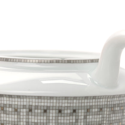 Hermes Porcelain Mosaique Au 24 Platine Coffee/Tea Pot Platinum 9 of 10