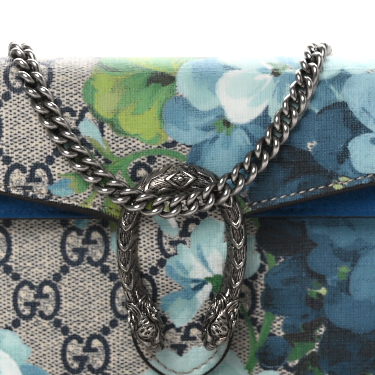 Gucci GG Supreme Monogram Blooms Super Mini Dionysus Shoulder Bag Beige Navy Vintage Blue 7 of 10