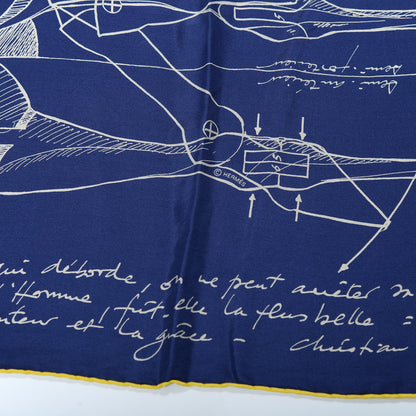 Hermes Silk Le Pegase d'Hermes Cut Wash 140 Scarf Marine Jaune Vif Multicolore 5 of 6