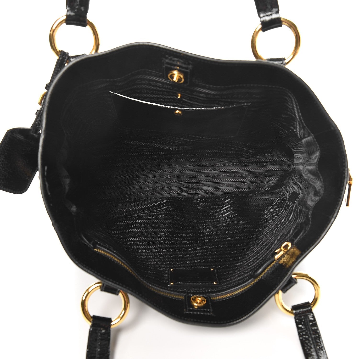 Prada Vernice Naplak Zipper Tote Black 5 of 8
