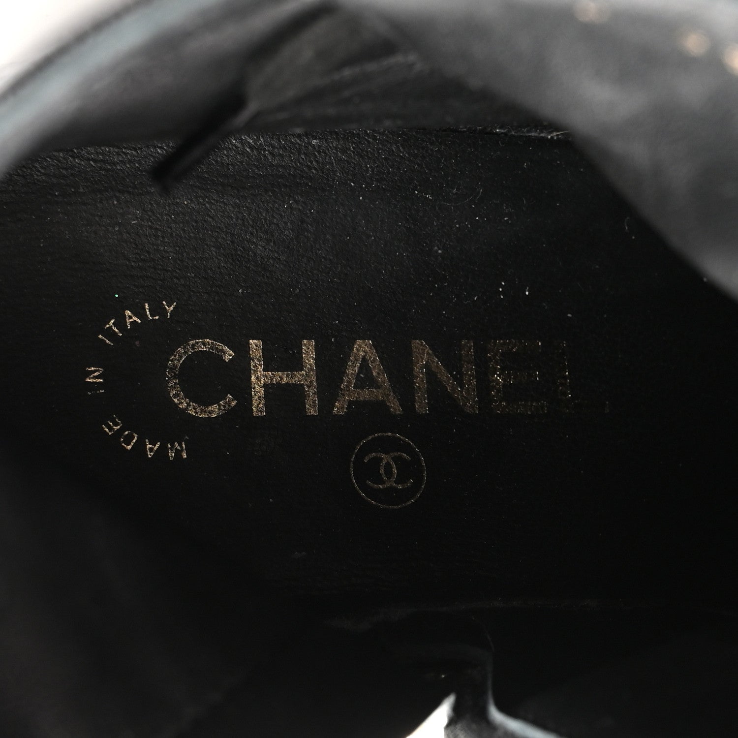 Chanel Shiny Crumpled Lambskin Lace Up Combat Boots 40 Black 7 of 9