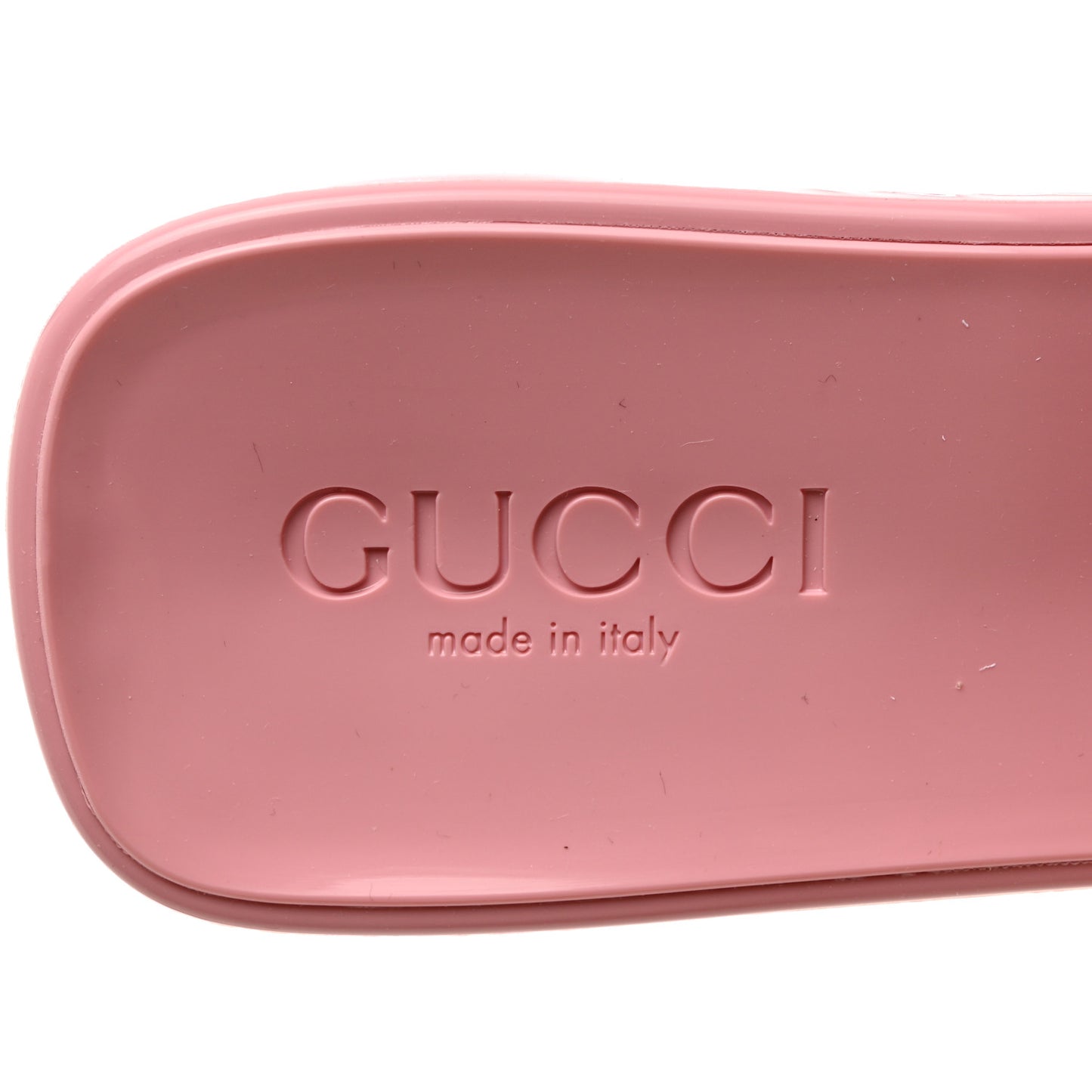 Rubber Gucci Logo Womens Platform 20/60mm Slide Sandals 36 Wild Rose