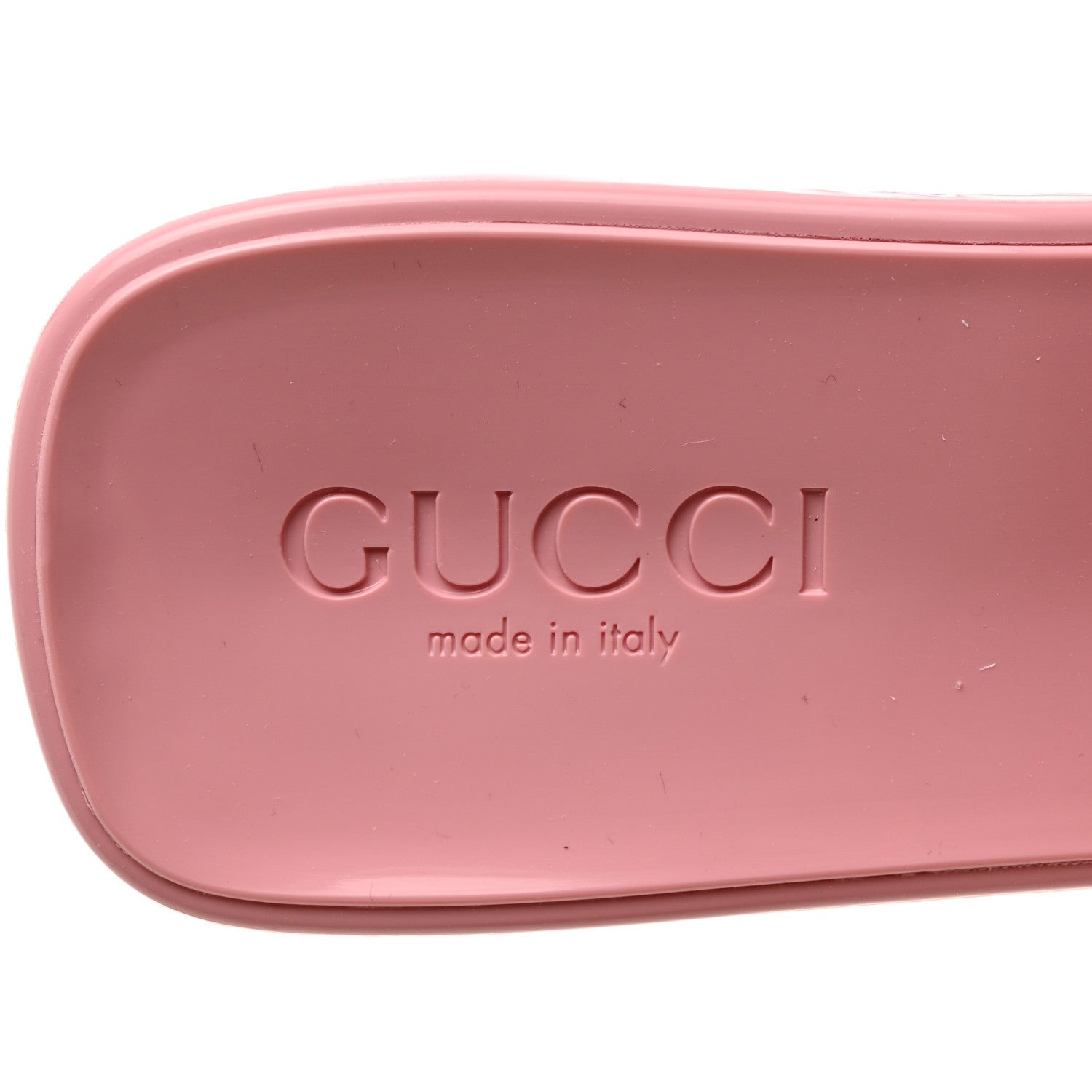 Gucci Rubber Gucci Logo Womens Platform 20/60mm Slide Sandals 36 Wild Rose 6 of 9