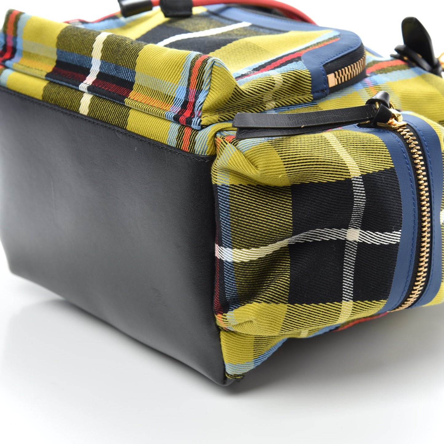 Canvas Tartan Medium Rucksack Backpack Flax Yellow