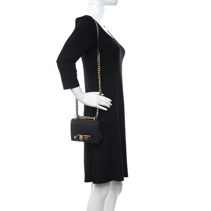 Alexander McQueen Calfskin Mini Jeweled Knuckle Satchel Black 2 of 10