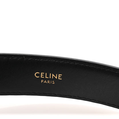 Celine Taurillon Calfskin Medium Triomphe Belt 80 32  Black 5 of 7