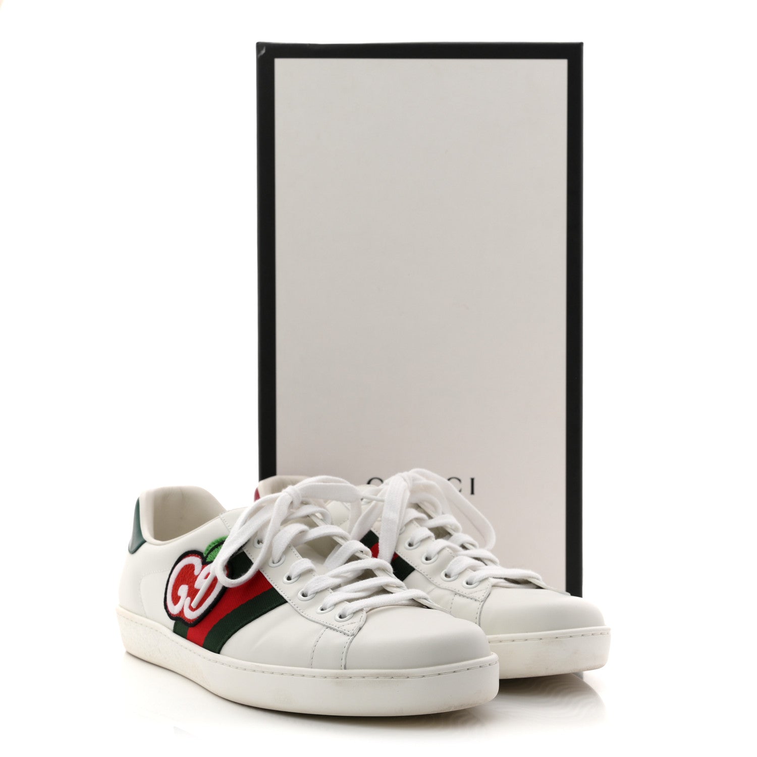Gucci Calfskin Crocodile Web Mens Ace Sneakers 8 White Green 13 of 13