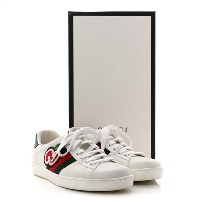 Gucci Calfskin Crocodile Web Mens Ace Sneakers 8 White Green 13 of 13