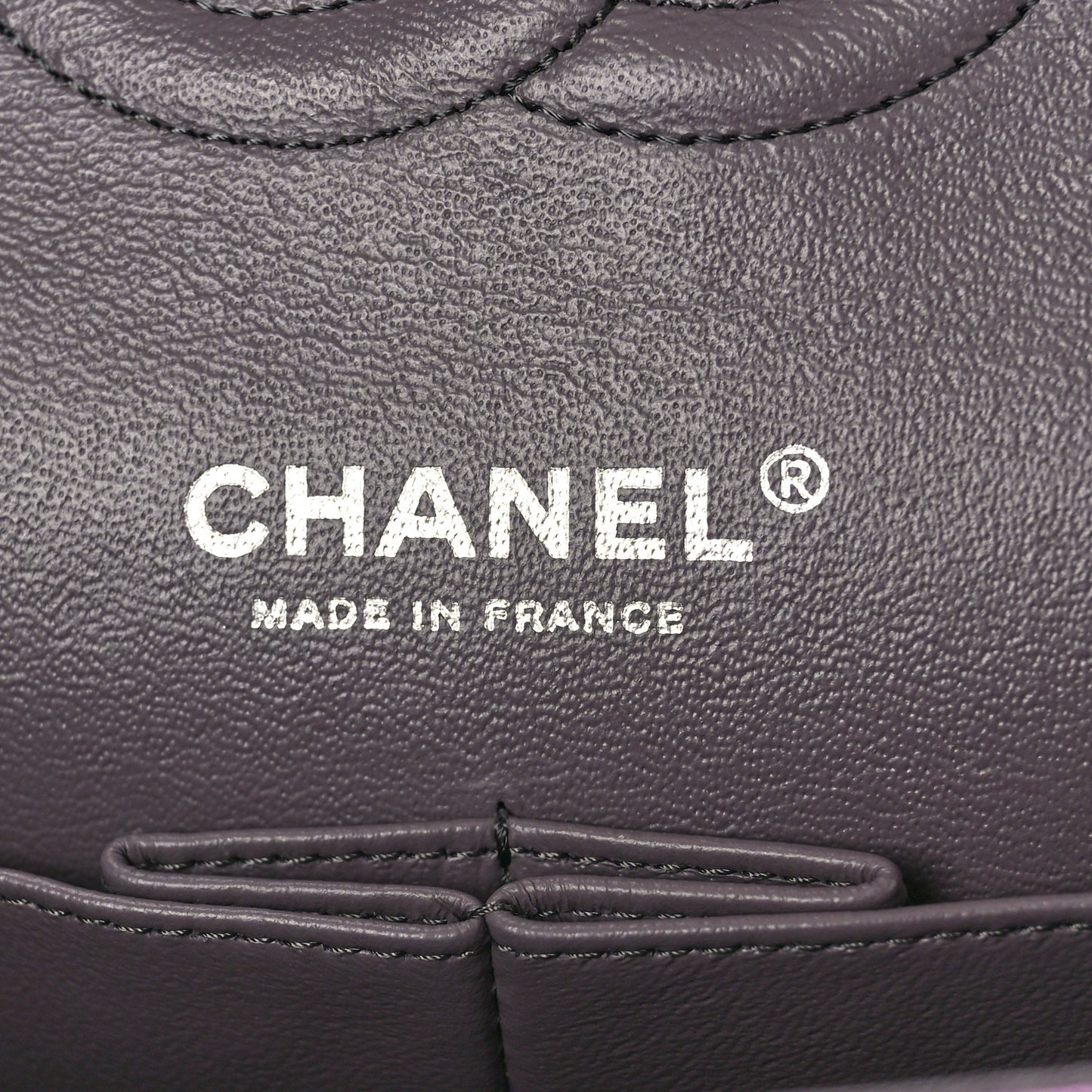 Iridescent Goatskin Quilted Medium Double Flap Purple