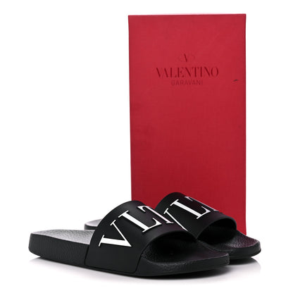 Valentino Garavani Rubber Mens VLTN Pool Slide Sandals 41 Black 8 of 8