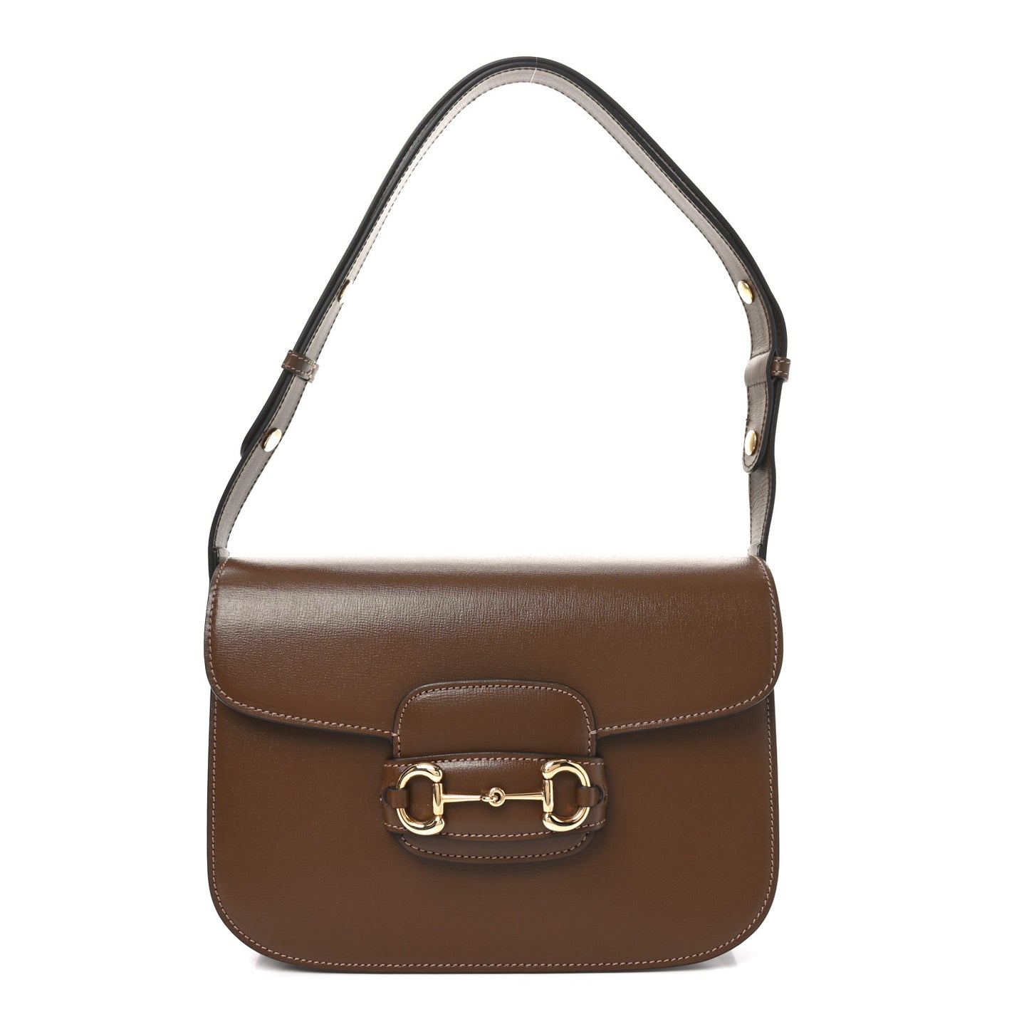 Azalea Calfskin Horsebit 1955 Shoulder Bag Brown Sugar