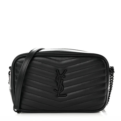 Saint Laurent Calfskin Matelasse Monochrome Monogram Mini Lou Camera Bag Black 1 of 10
