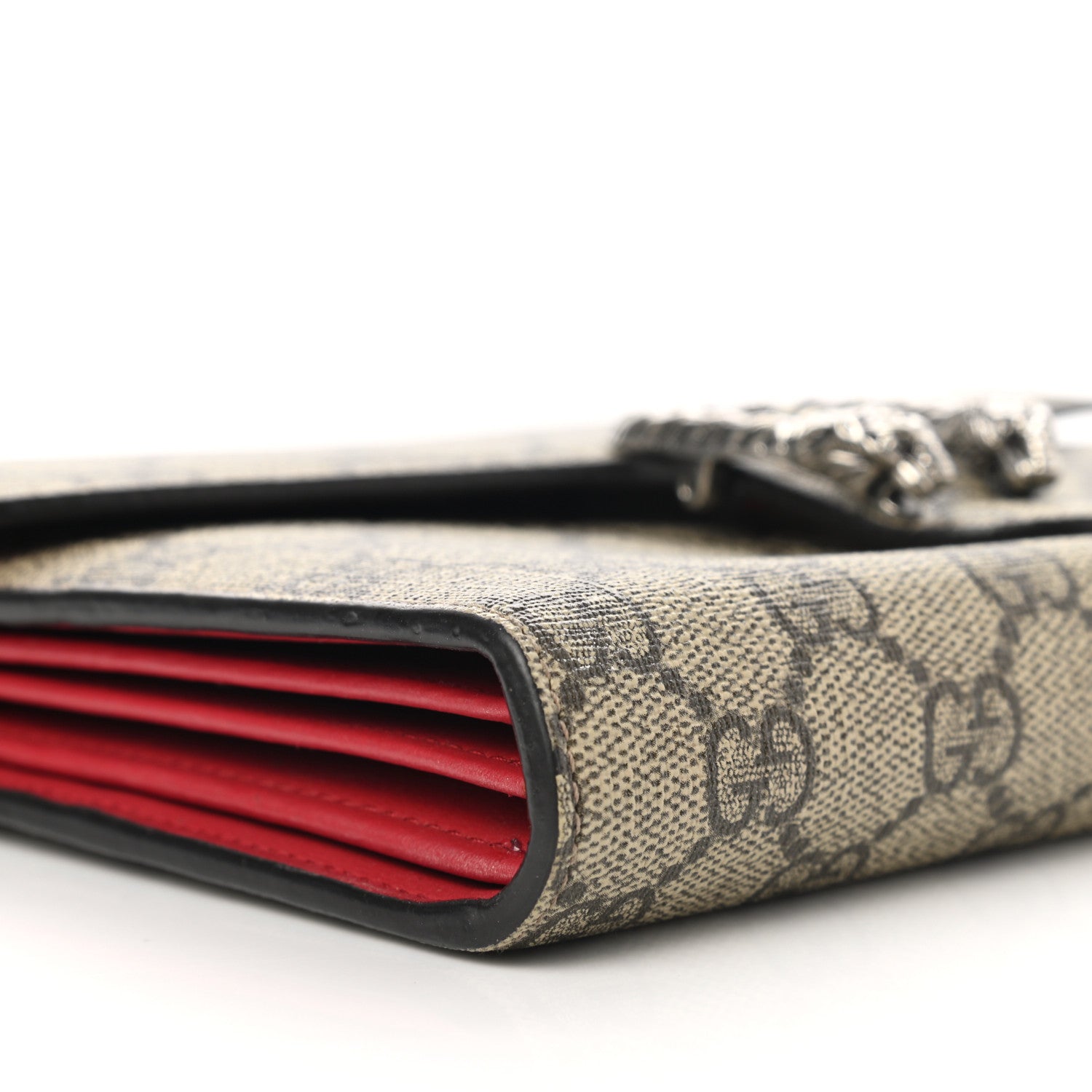 Gucci GG Supreme Monogram Mini Dionysus Chain Wallet Beige Vulcanic Red 9 of 14