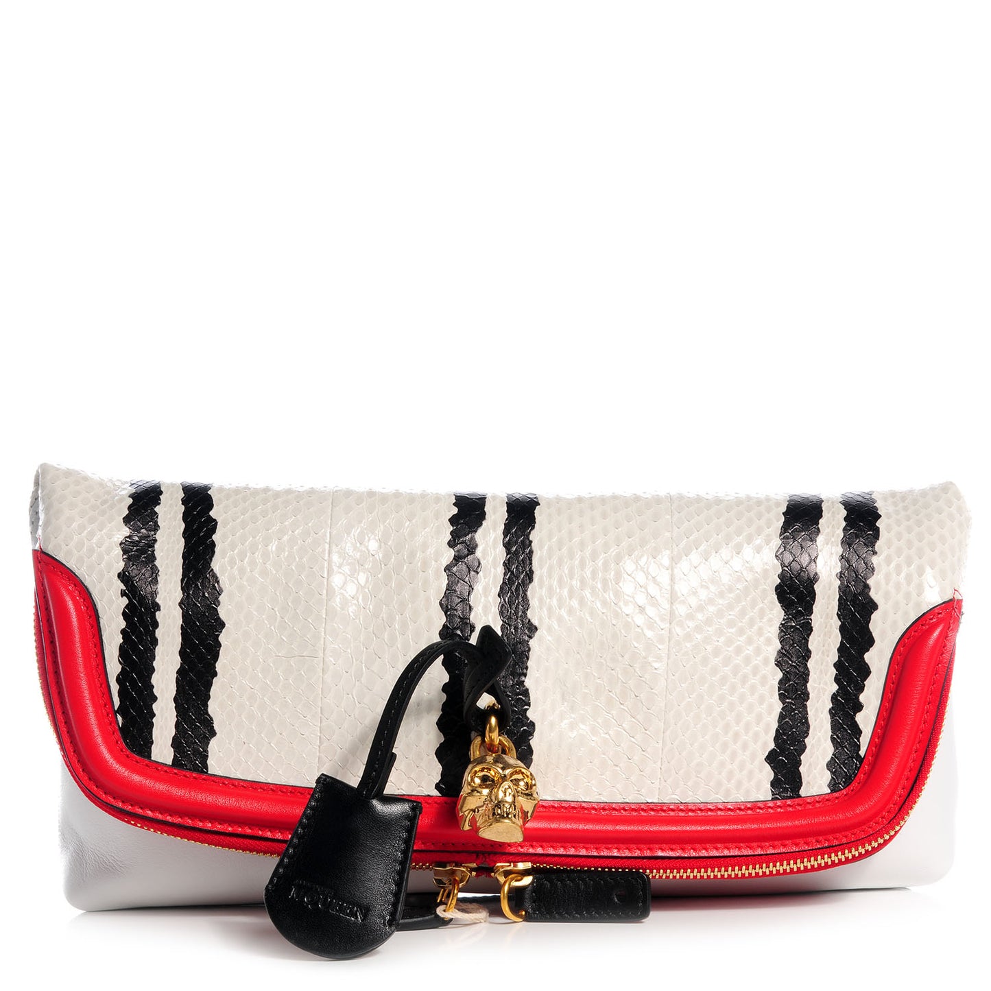 Snakeskin Padlock Skull Clutch