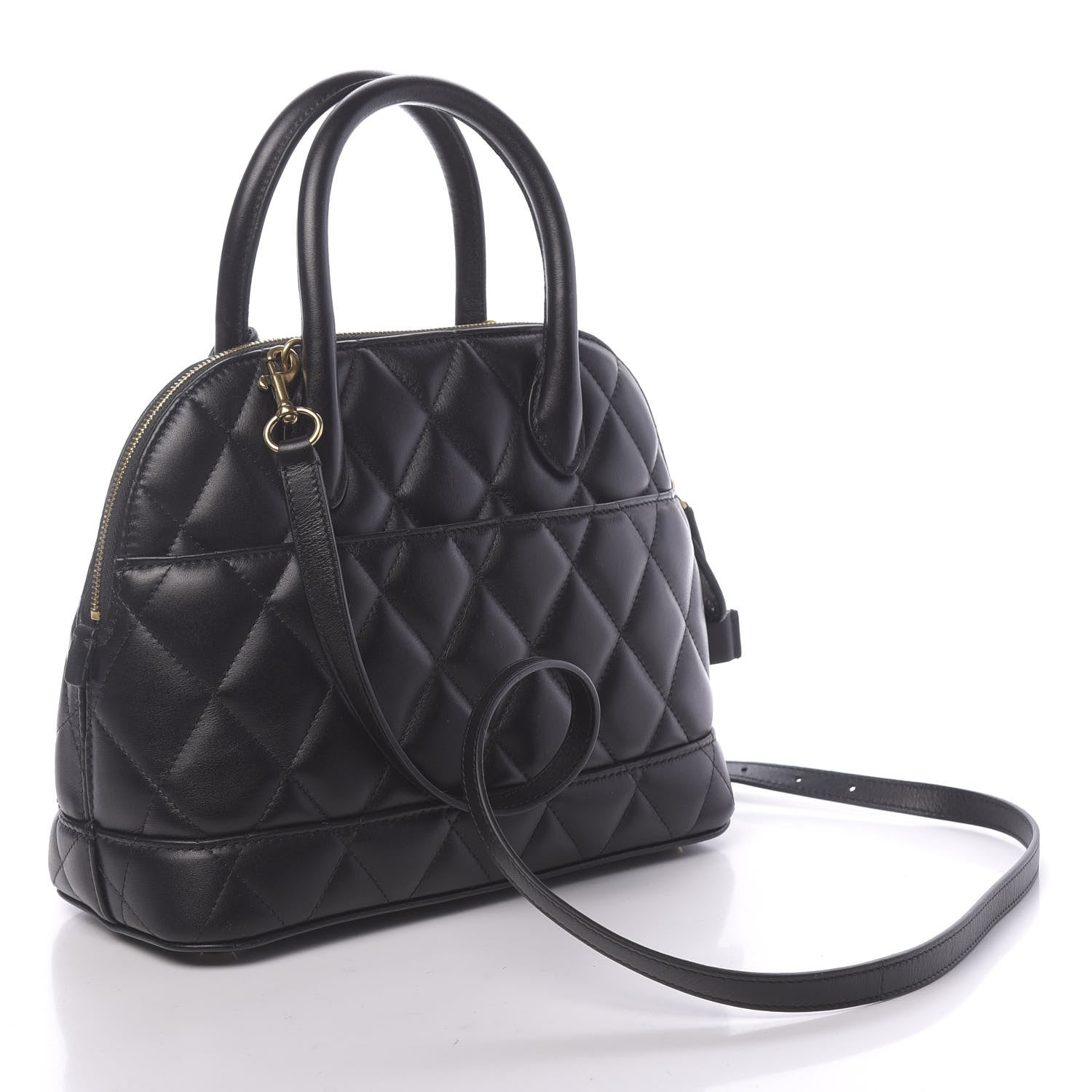 Balenciaga Nappa Calfskin Quilted Small Ville Top Handle Bag Black 3 of 10