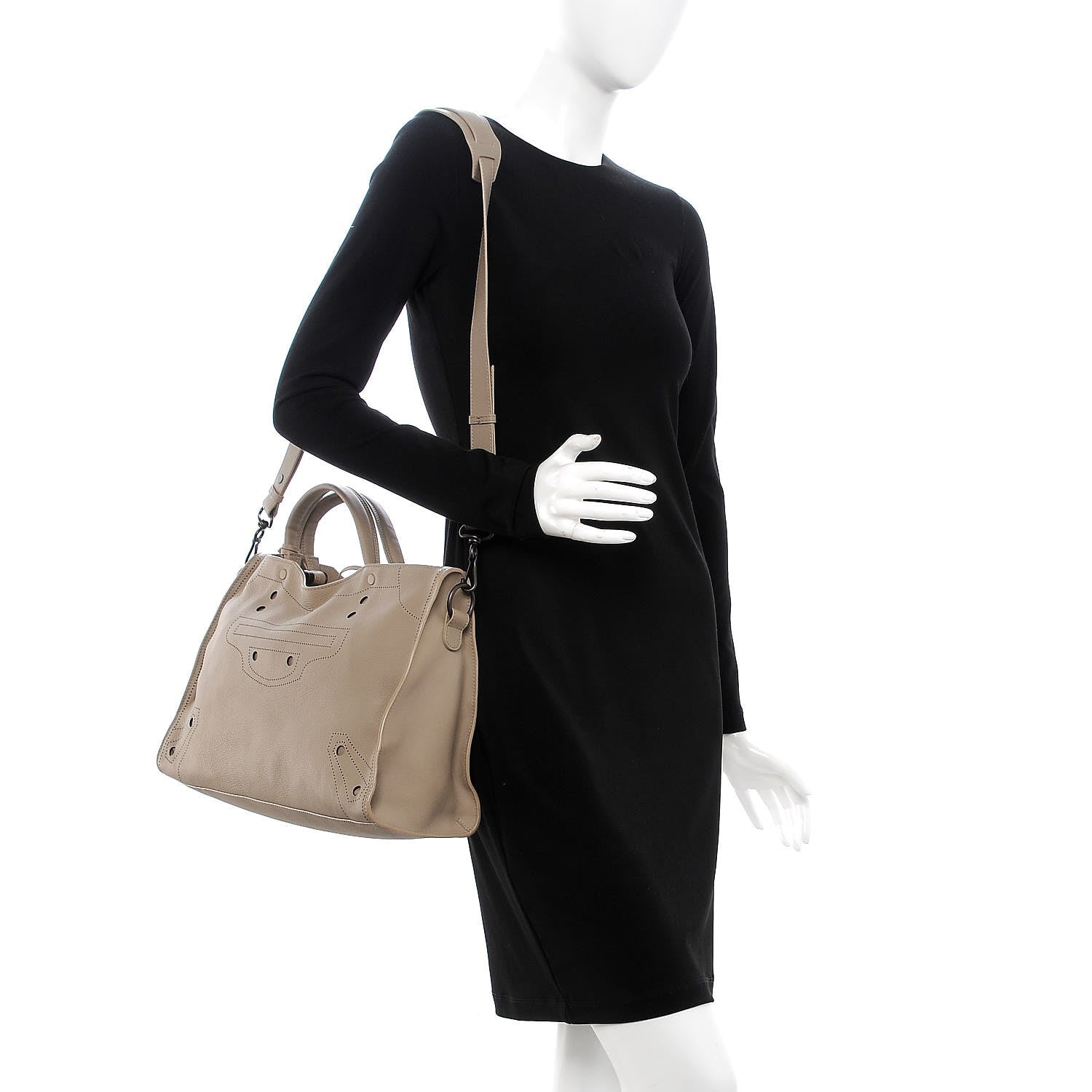 Balenciaga Veau Grana Perforated Blackout Hardware City Gris Cendre 3 of 8