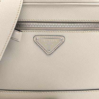 Prada Saffiano Travel Triangle Wristlet Crossbody Bag White 7 of 10