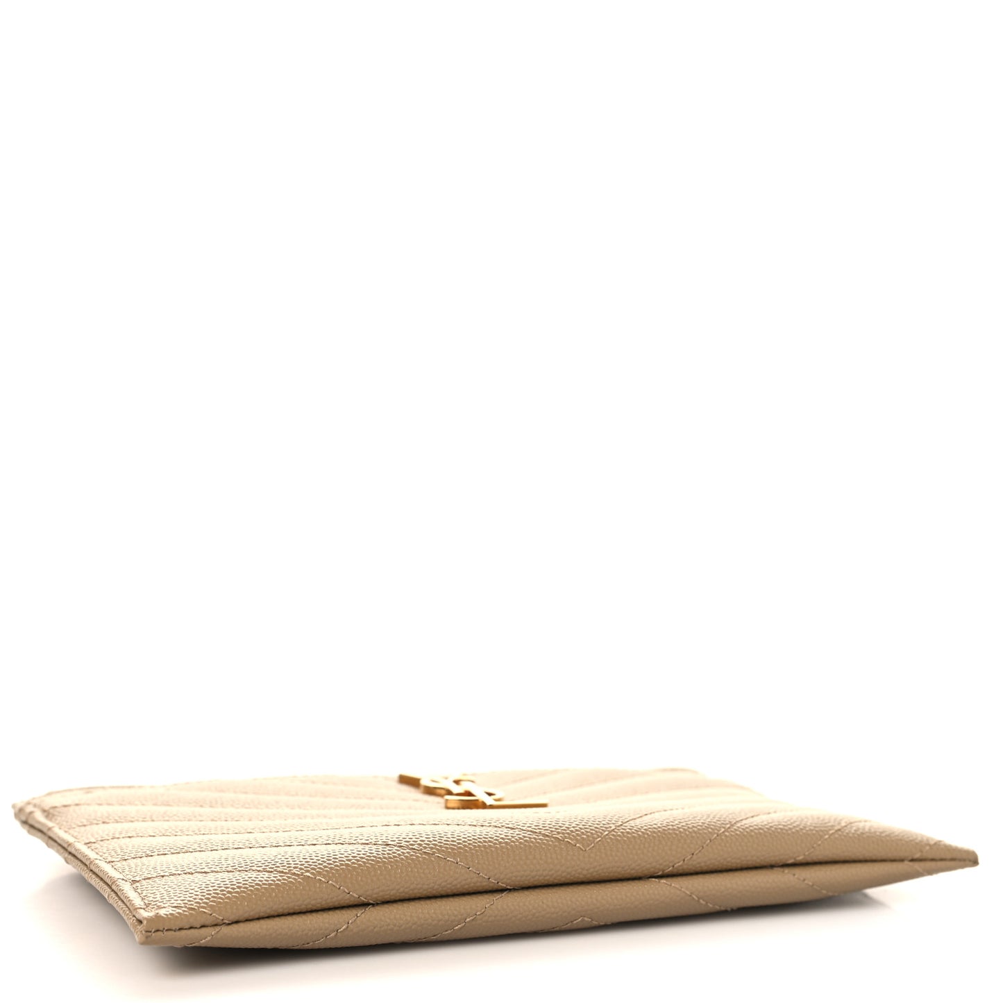Grain De Poudre Chevron Monogram Bill Pouch Dark Latte