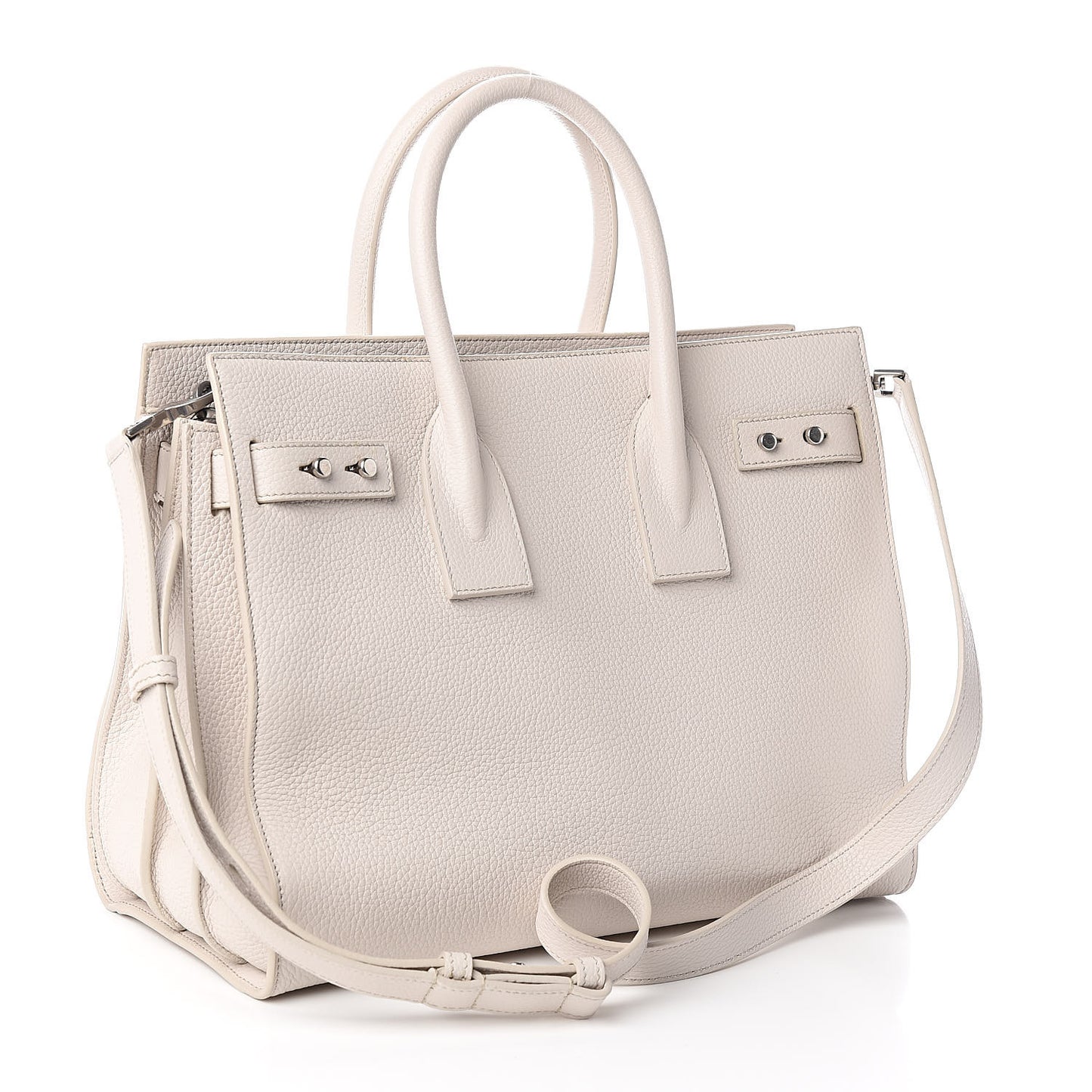 Grained Calfskin Small Sac De Jour Icy White