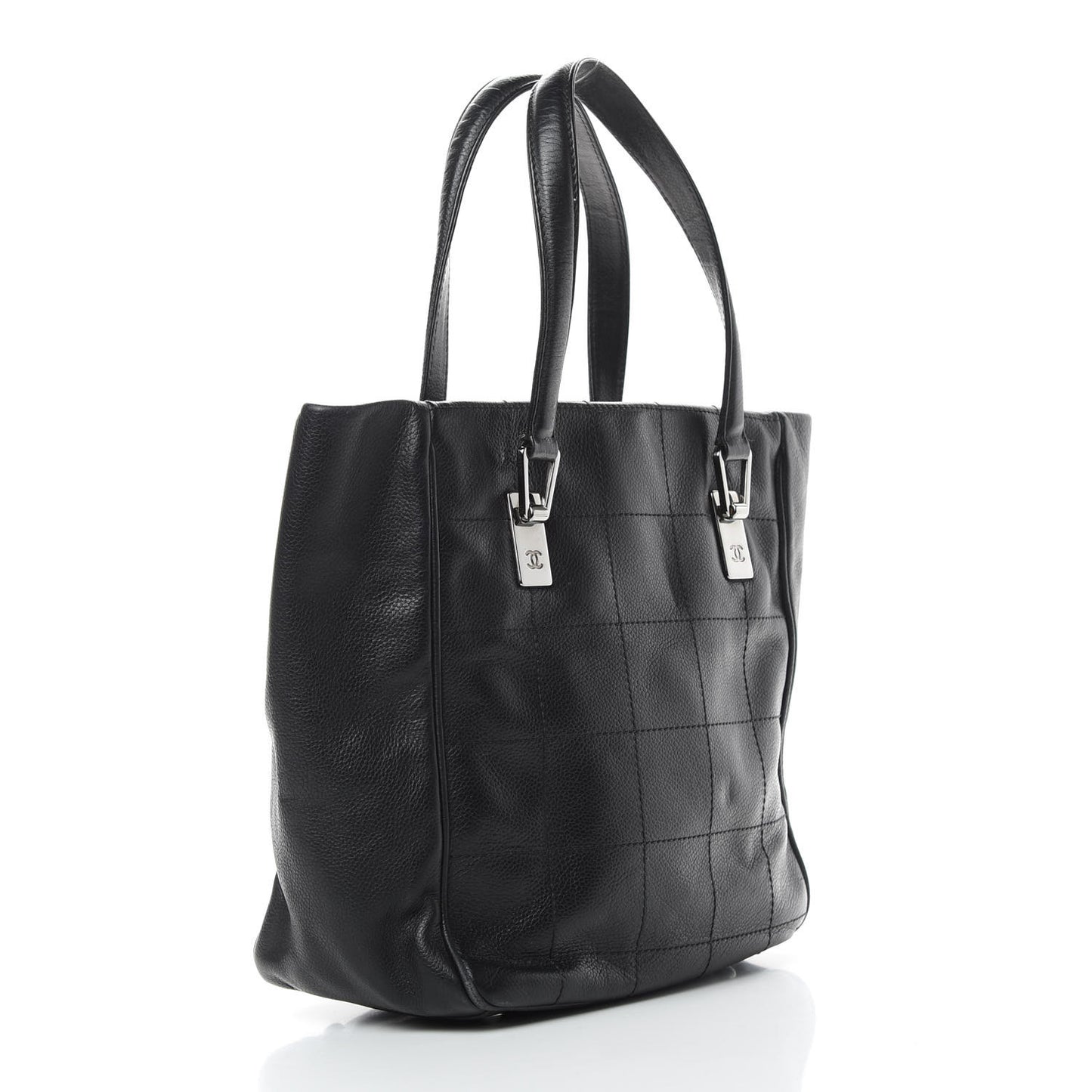 Caviar Square Stitched Tote Black