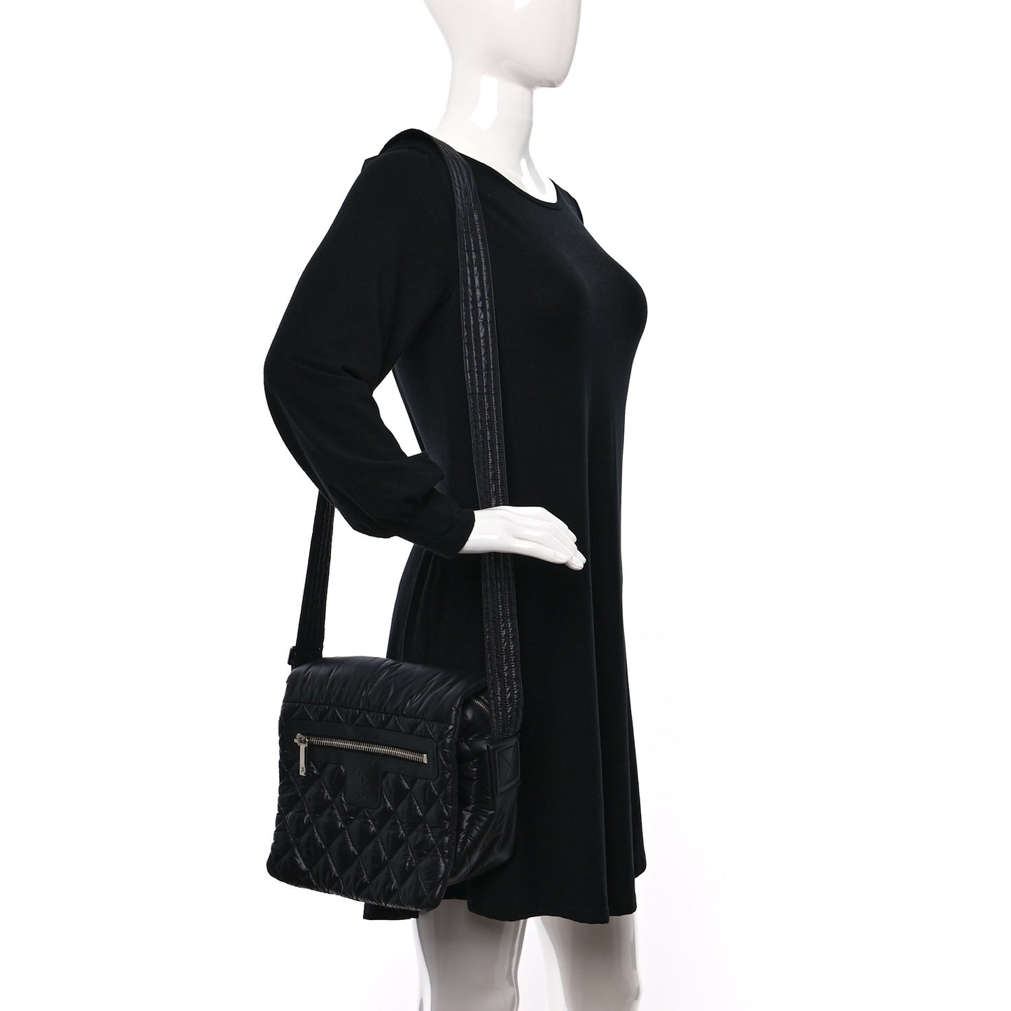 Nylon Small Coco Cocoon Messenger Bag Black
