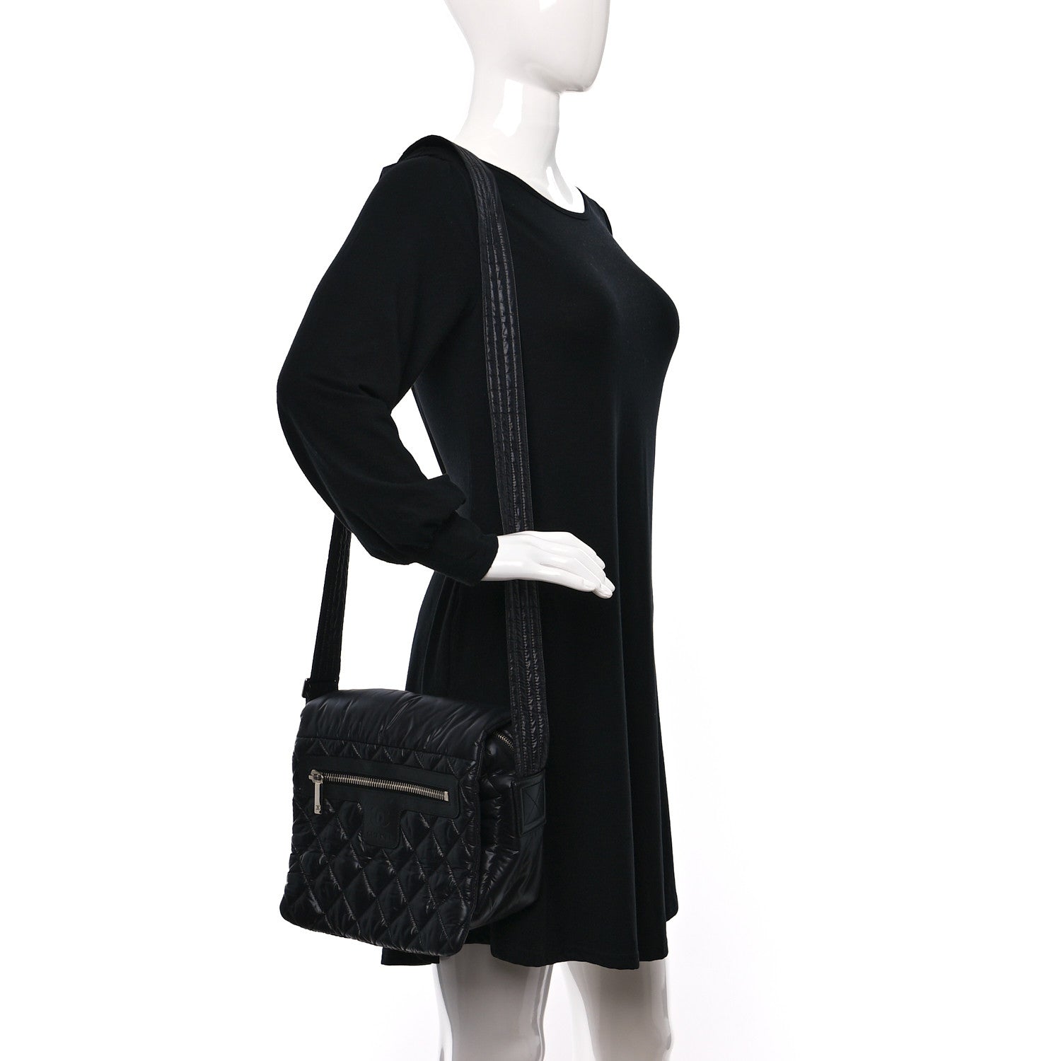 Chanel Nylon Small Coco Cocoon Messenger Bag Black 2 of 9