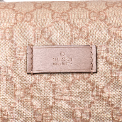 Gucci GG Supreme Monogram Selleria Calfskin Four Wheel Carry On Suitcase Winter Rose 8 of 23