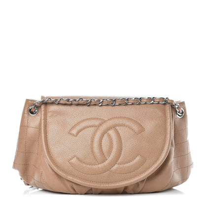 Chanel Caviar Large Half Moon Flap Dark Beige 1 of 13