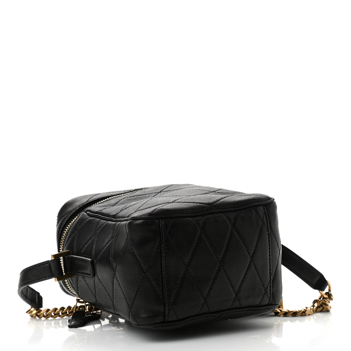 Lambskin Quilted Vanity Bag Black