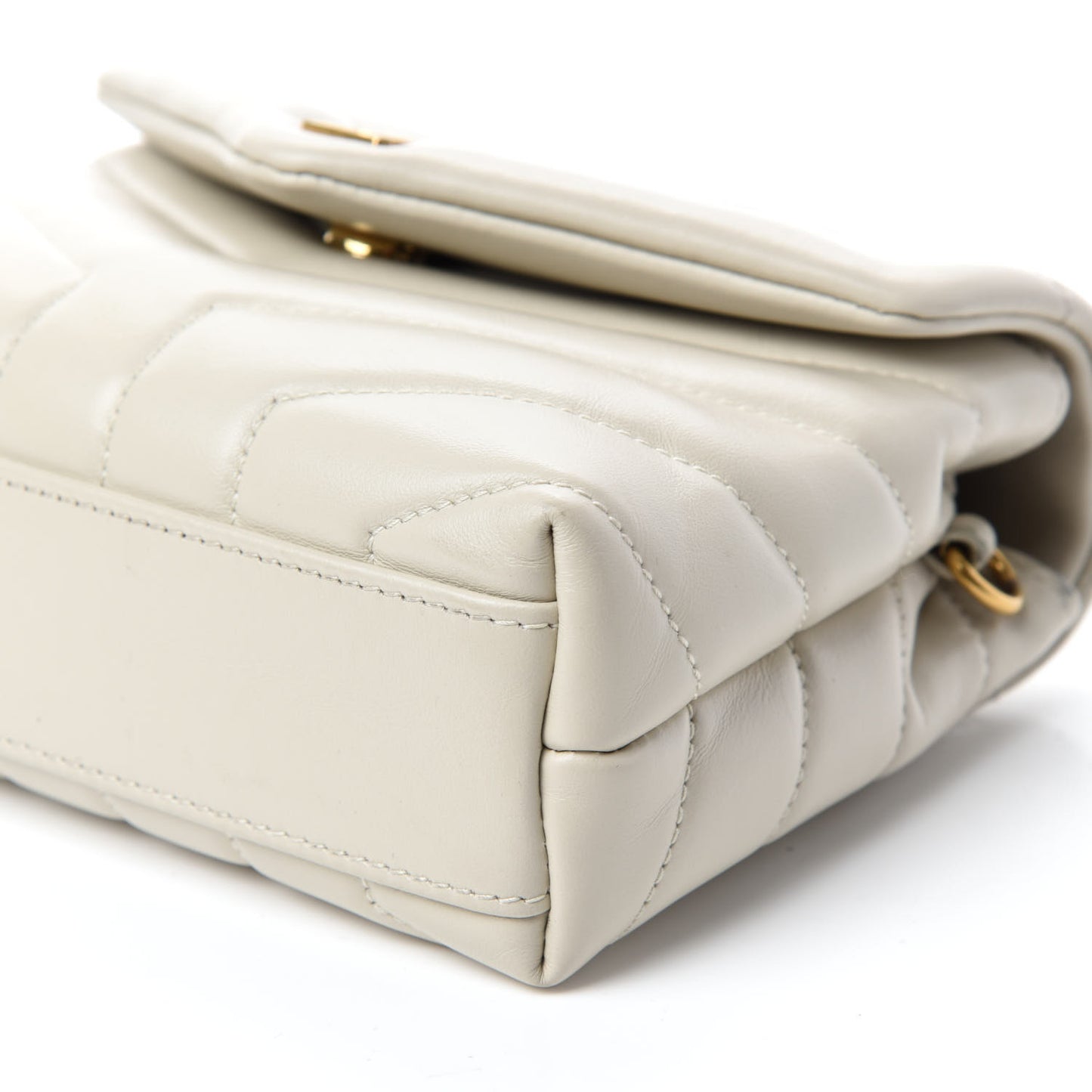 Calfskin Y Quilted Monogram Toy Loulou Crossbody Bag Blanc Vintage