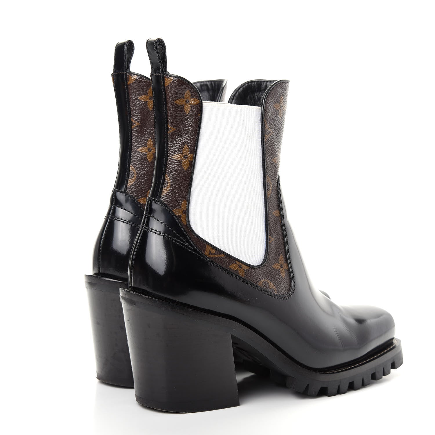 Louis Vuitton Patent Monogram Limitless Ankle Boots 38.5 Black 4 of 11