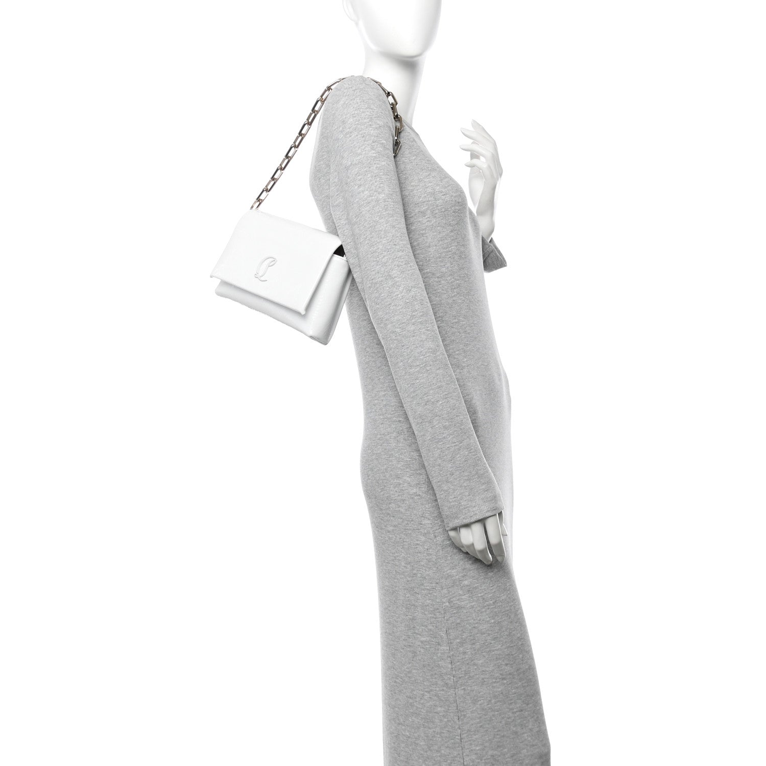Christian Louboutin Naplak Patent Calfskin Monochrome Loubi54 Shoulder Bag White 2 of 11