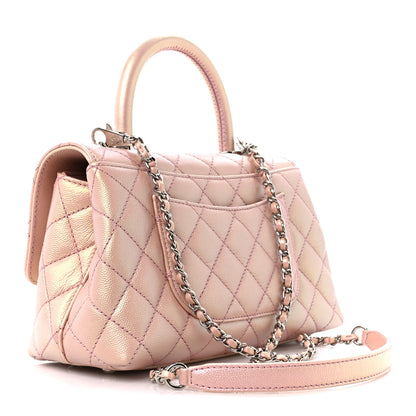 Chanel Iridescent Caviar Quilted Mini Coco Handle Flap Pink 3 of 11