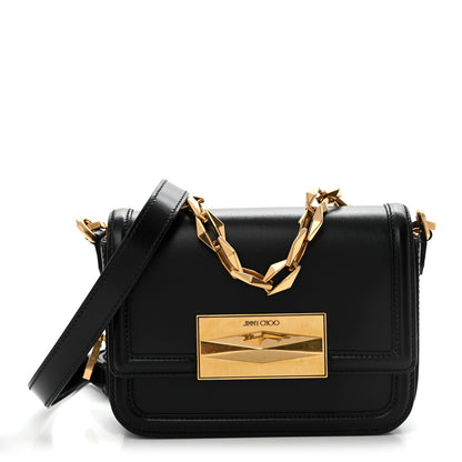Jimmy Choo Box Calfskin Diamond Crossbody Bag Black 1 of 13