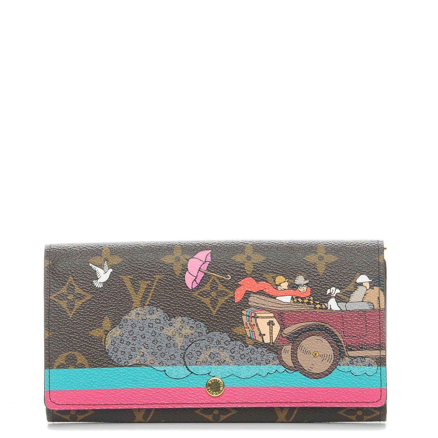 Louis Vuitton Monogram 2015 Christmas Animation Sarah Wallet Hibiscus 1 of 7