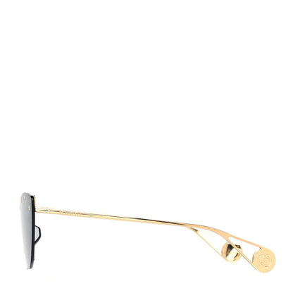 Gucci Metal Rimless Star Studded 90mm Cat Eye GG0666S Sunglasses Black Gold 3 of 7