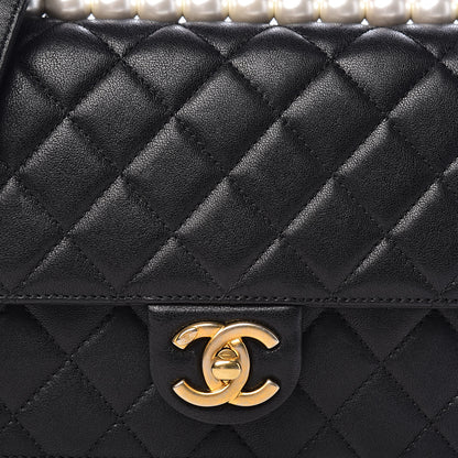 Chanel Lambskin Quilted Small Chic Pearls Flap Black 12 of 12